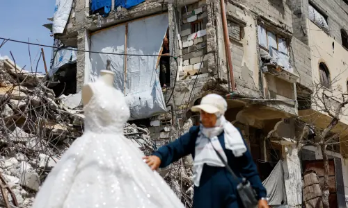 Gaza's brides forced to buy refurbished wedding dresses at steep prices amid Israeli restrictions Gaza's brides forced to buy refurbished wedding dresses at steep prices amid Israeli restrictions