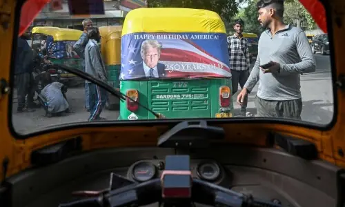 Rickshaws in India's capital get Trump makeover