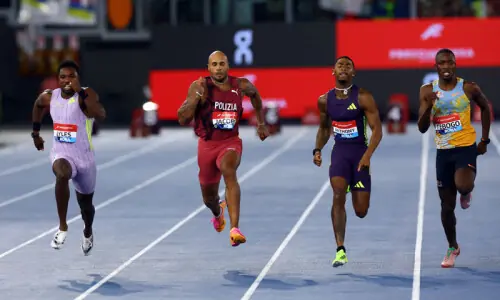 Lyles reigns in Rome 100m, Pathirage stuns with javelin