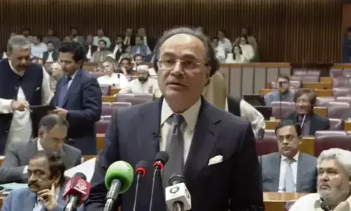 Finance minister presents FY2026-27 budget in NA amid loud protests by opposition