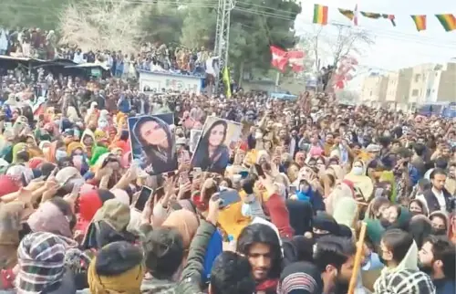 Protest held against Mahrang&rsquo;s conviction in Quetta