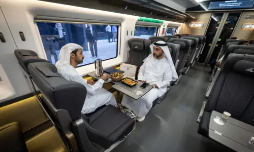 UAE&rsquo;s first-ever passenger train starts running
