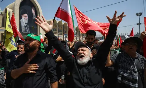 In pictures: Iranians chant &lsquo;revenge, revenge&rsquo; as they gather for supreme leader Khamenei&rsquo;s funeral