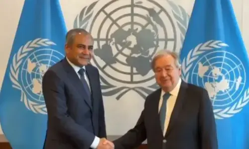 In meeting with Naqvi, UN chief praises Pakistan's efforts for peace In meeting with Naqvi, UN chief praises Pakistan's efforts for peace