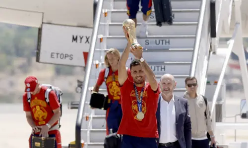 FIFA World Cup heroes Spain return home ahead of victory parade FIFA World Cup heroes Spain return home ahead of victory parade