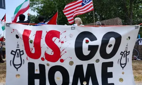 PHOTOS: Demonstrators stage anti-war protest outside British airbase hosting US personnel PHOTOS: Demonstrators stage anti-war protest outside British airbase hosting US personnel