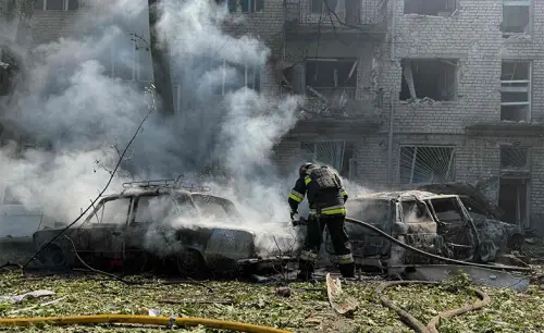 13 killed in drone strike by Ukraine on Russia’s oil-refining city 13 killed in drone strike by Ukraine on Russia’s oil-refining city