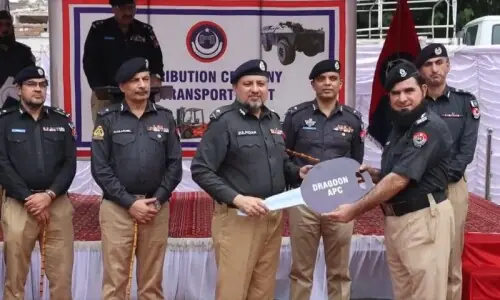 Armoured personnel carriers, other vehicles handed over to KP police in several districts
