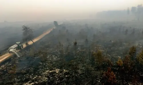 Farmers, helicopters help battle record Belgian wildfire