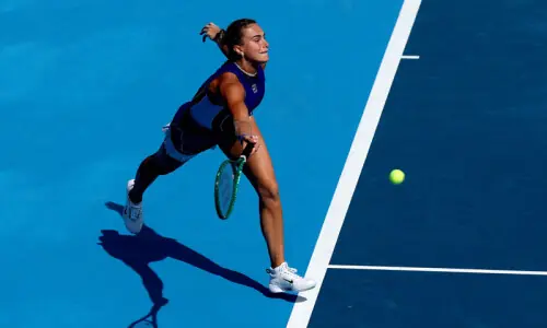 Sabalenka squeezes out win on sixth match point