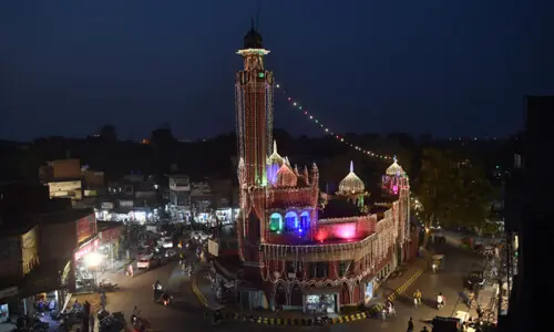 Buildings and roads illuminated for Eid Milad in Punjab Buildings and roads illuminated for Eid Milad in Punjab