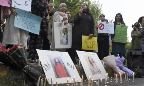 Candlelight vigil demands justice for Hina Javed, end to gender-based violence Candlelight vigil demands justice for Hina Javed, end to gender-based violence