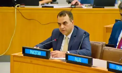 Pakistan calls on UN to guarantee right of self-determination to Kashmiris, Palestinians