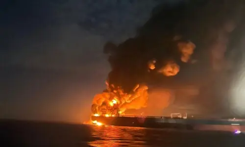 Tanker struck by unknown projectile in Strait of Hormuz, UKMTO says