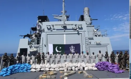 Pakistan Navy conducts 2 counter-narcotics operations, seizes drugs worth $96m: ISPR