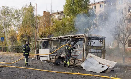 Russian strike kills 33 on two buses in Ukraine Russian strike kills 33 on two buses in Ukraine