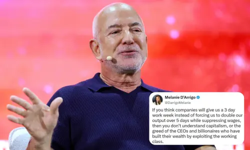 Tech billionaire Jeff Bezos thinks AI will 'set us free' from work but the internet isn't buying it