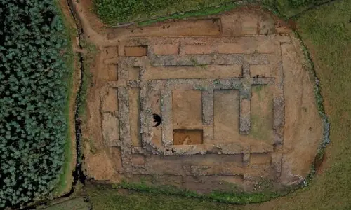 Ancient structure discovered at Jandial in KP near ancient city of Sirkap