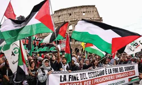 Palestinian flags fill streets in European cities as thousands march against Israeli attacks on Gaza