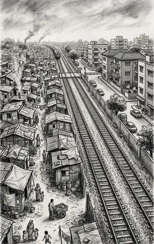 Disparity all along the railway tracks Disparity all along the railway tracks