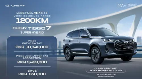 Chery Master offers Rs850,000 in upfront savings on Tiggo 7 Super Hybrid