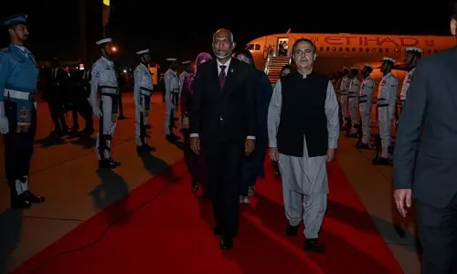 Maldives president arrives in Pakistan for three-day visit