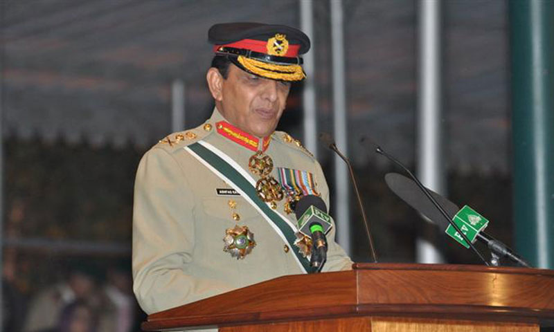 Speaking at the annual military parade at Kakul Military Academy in Abbottabad, Chief of the Army Staff General Ashfaq Pervez Kayani emphasised on early execution of steps against terrorism by evolving a national consensus. – Photo courtesy ISPR