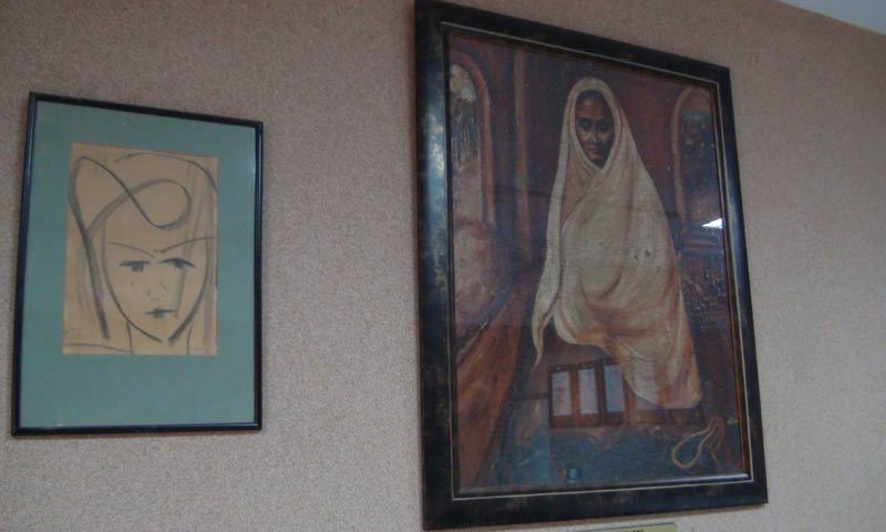 Paintings by Dr Salimuzzaman Siddiqui.  -Photo courtesy  Har Jiawei