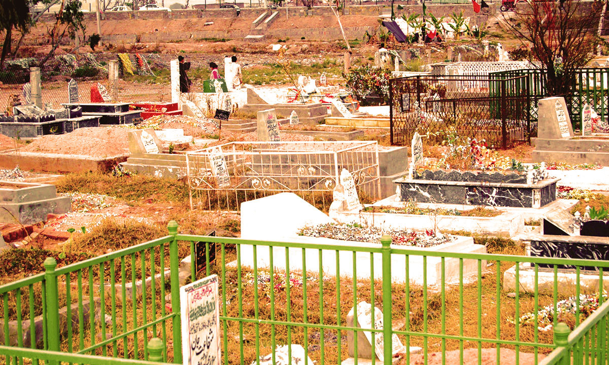 A congested graveyard in Karachi. - Photo by the writer