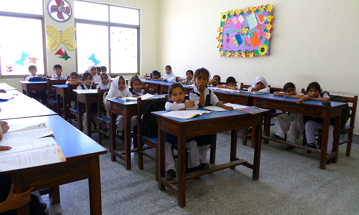 Girls outnumber boys at Bahria Model School, Ormara. —Photo by author