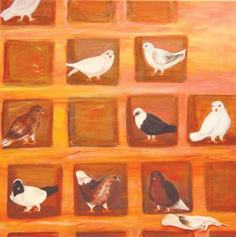 Detail of a work in a 2002 exhibition in Amman. Photo by Fahim Siddiqi / White Star