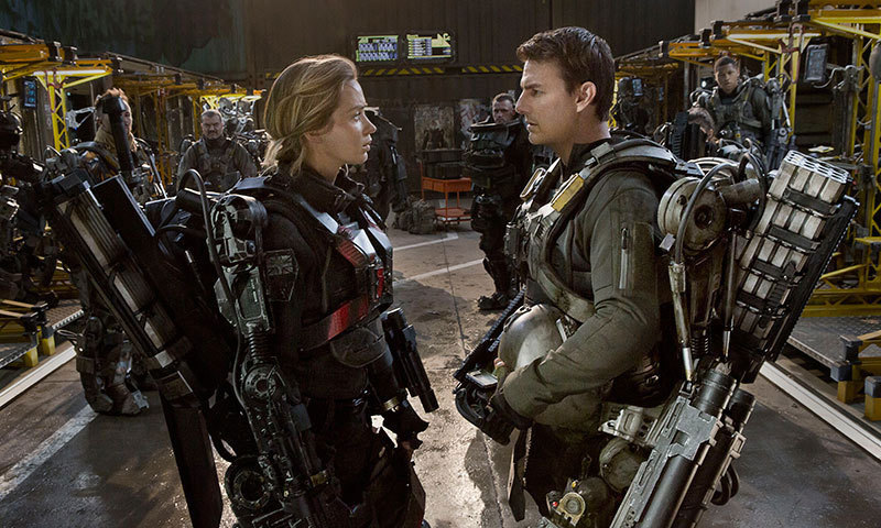 Emily Blunt(L), as Rita and Tom Cruise as Cage, in "Edge of Tomorrow." - Photo by AP