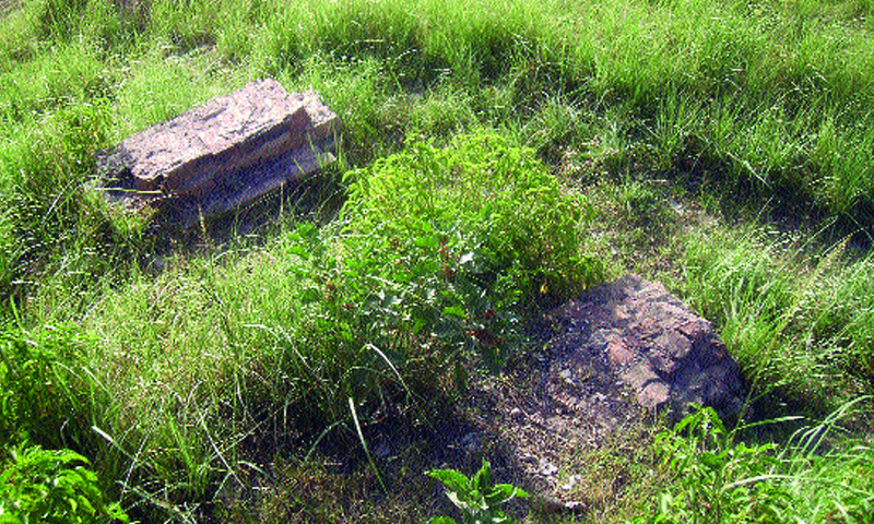 The dilapidated Kuri Baradari on the outskirts of Islamabad. The other picture is of the remains of what used to be the outer wall of the monument. — Photos by the writer