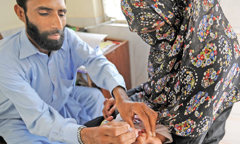 A village woman has the sense enough to bring her son to a rural health centre to be vaccinated against polio. But the poor vaccinator is no less to be praised for he covers a vast area to protect children from the disease. His duty is to administer polio drops and other EPI vaccines in all the villages from Golra to Talhar beyond Daman-i-Koh in the Margalla Hills.