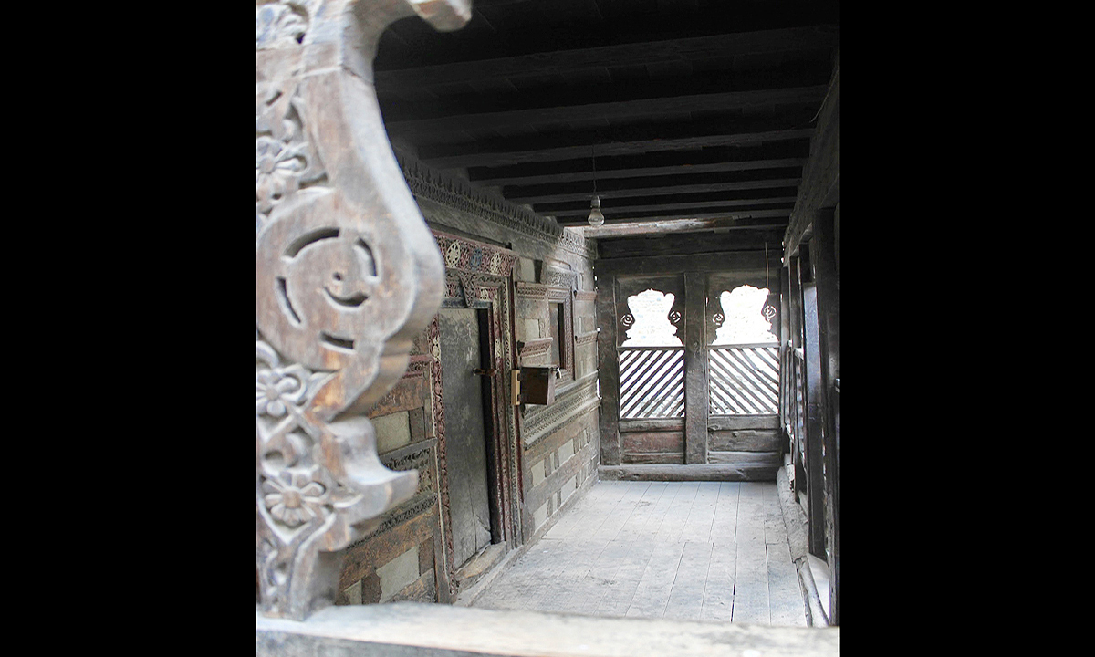 Wooden carvings over doorways and beams with religious symbols explain the "pluralistic legacy of Shigar" says Niilofer Farrukh, an art historian. —Photo by Kulsum Ebrahim