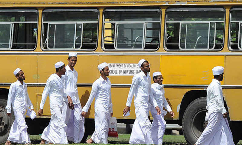 Sri Lankan Muslims leave prayers in Colombo. - Photo by AFP