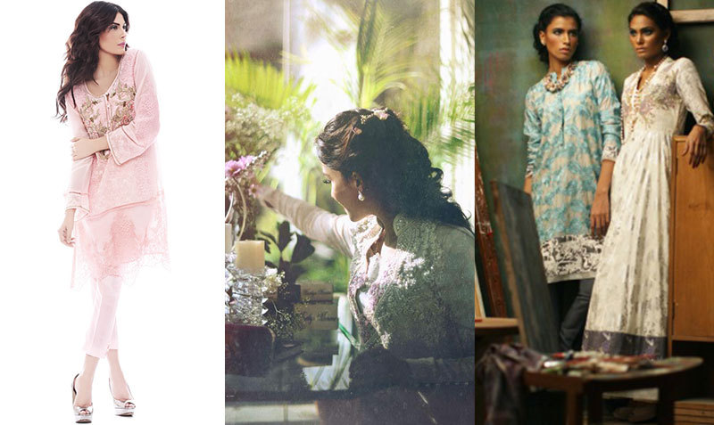 From L to R: Pink confection by Zara Shahjahan  | Gorgeous seed-pearl embroidery by Farah Talib Aziz | Eastern Promise by Nida Azwer 