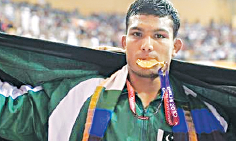 Image result for Pakistan’s Inam wins gold medal in wrestling