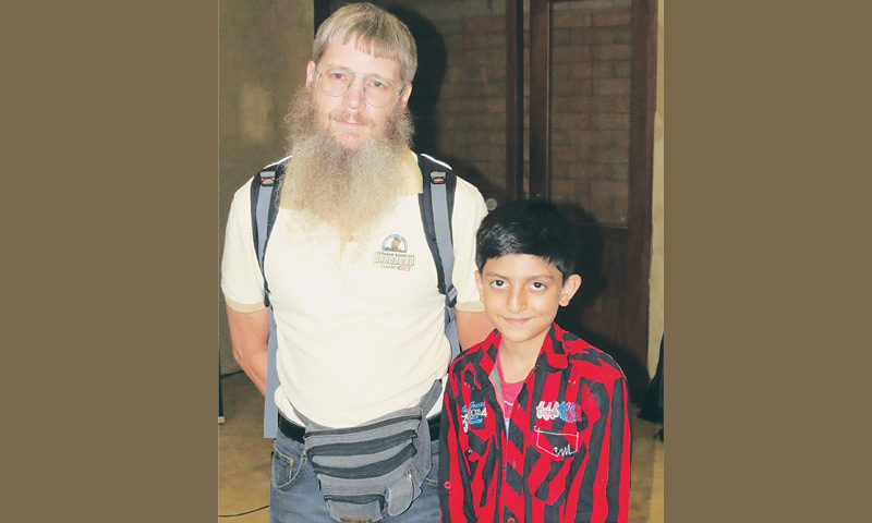 Hasham with Nigel Richards