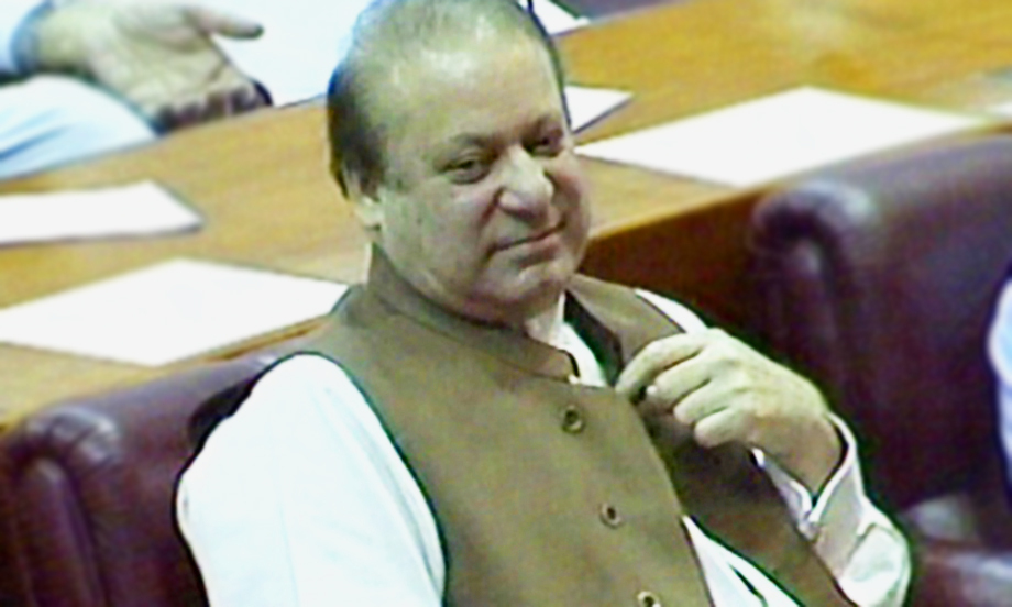 — Screen grab of Prime Minister Nawaz Sharif in the National Assembly