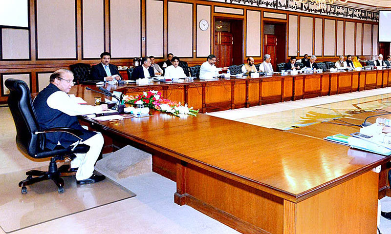 Prime Minister Nawaz Sharif presides over the Federal Cabinet meeting in Islamabad on Friday. – APP Photo