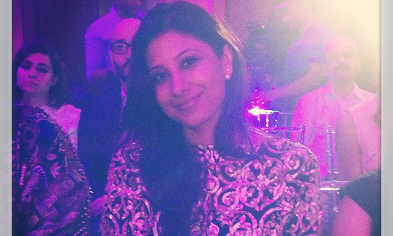  Faiza Lakhani looks elegant and chic clad in Sana Safinaz and Dior tribal double-pearl earrings. – Photo courtesy Sunday Times Instagram 