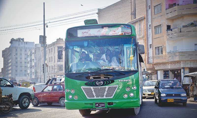 Make way for the green bus.