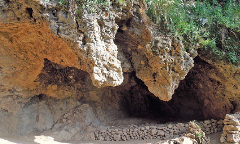 Another view of the ancient caves at Shah Allah Ditta village.