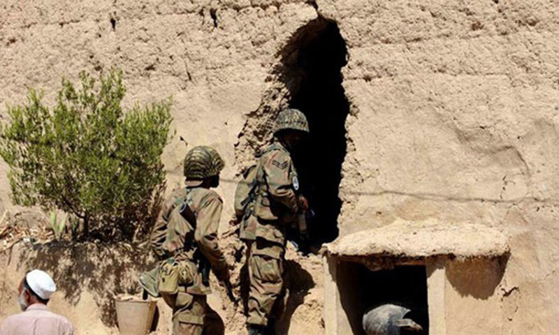 Soldiers enter a militant hideout in Khyber Agency. — Photo by Reuters/File