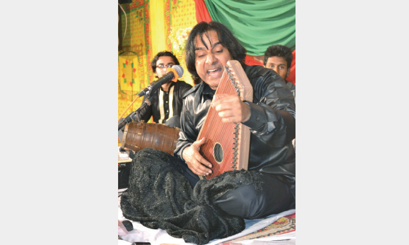 Ustaad Shafqat Ali Khan performing in Chakwal. —Dawn