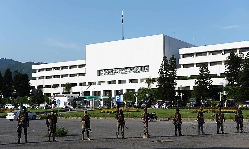 In this photo, Rangers personnel stand guard outside Parliament. — AFP/File