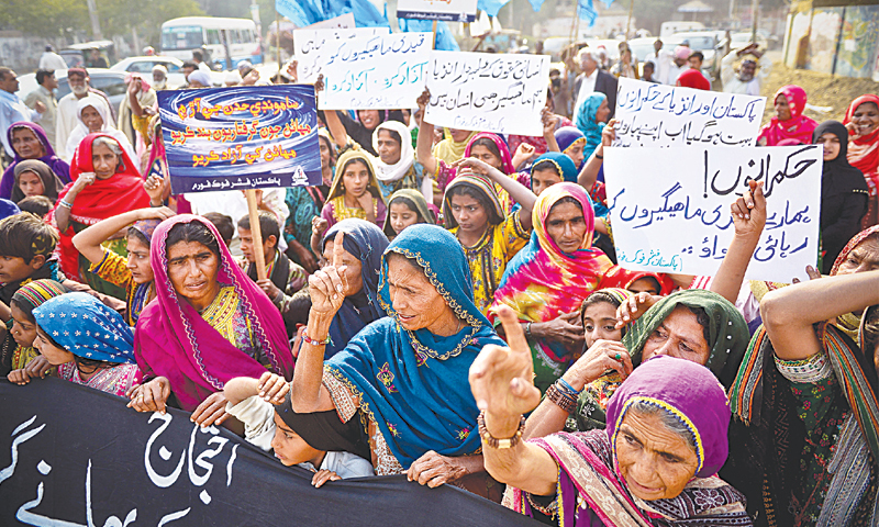 Members of the fishing community protest against harassment and detention by law enforcement agencies at sea on Saturday.—White Star