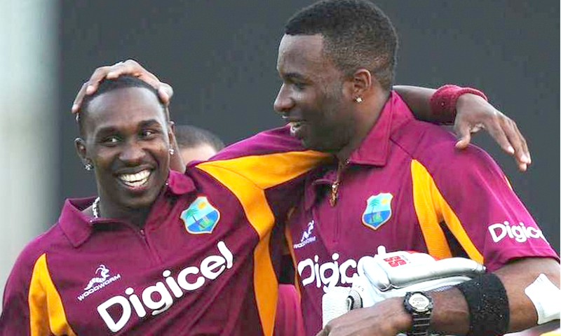 کیرون پولارڈ اور ڈیوین براوو۔