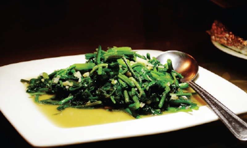 Sauteed spinach with garlic.